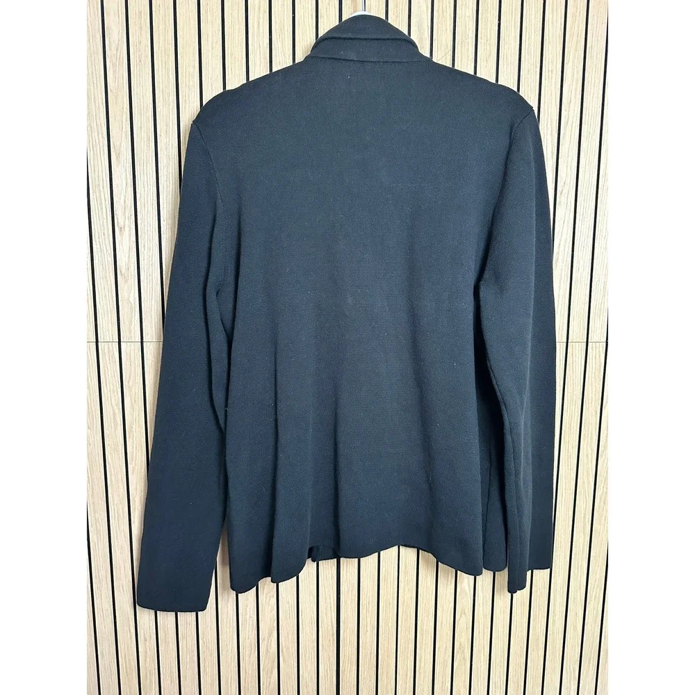 187 J.Crew Womens Black 100% Cotton Knit Blazer Sweater Jacket (XL, EUC)